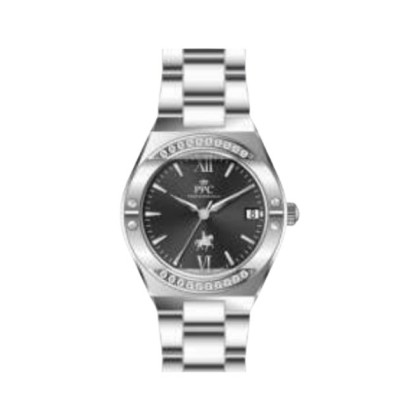 Paris Polo Club PPC-FD02-SL-BK Black Dial Date Function Women Watch